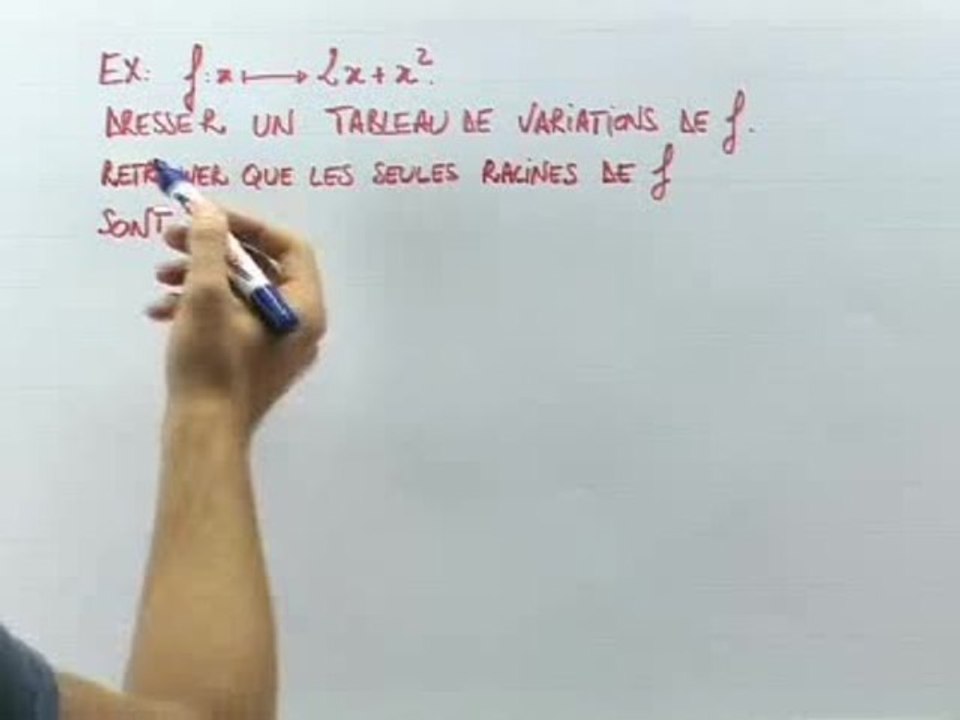 Les fonctions dérivées et le sens de variation - Application