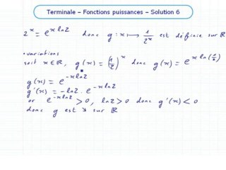 La fonction exponentielle de base a - Exo 6