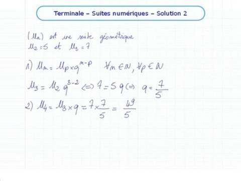 Les suites et la récurrence - Exo 2