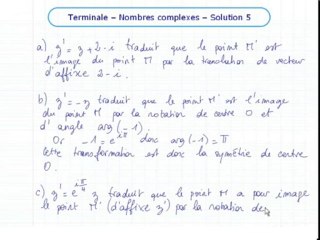Les nombres complexes - Exo 5