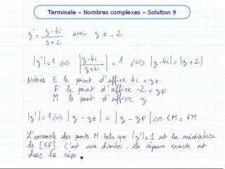 Les nombres complexes - Exo 9