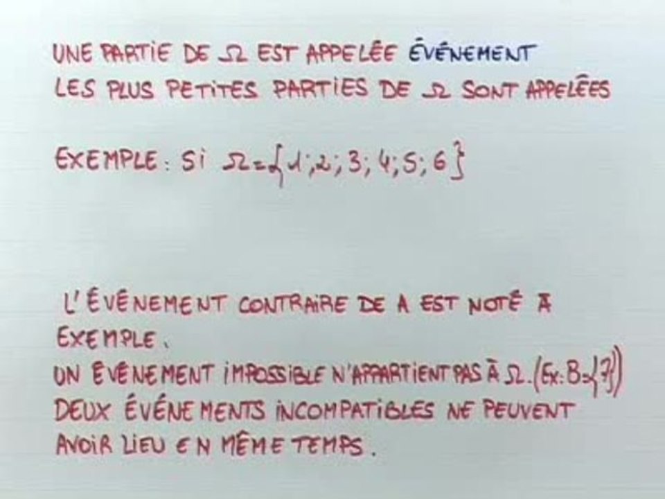 Généralités sur les probabilités - Cours 2