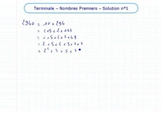 Les nombres premiers - Exo 1