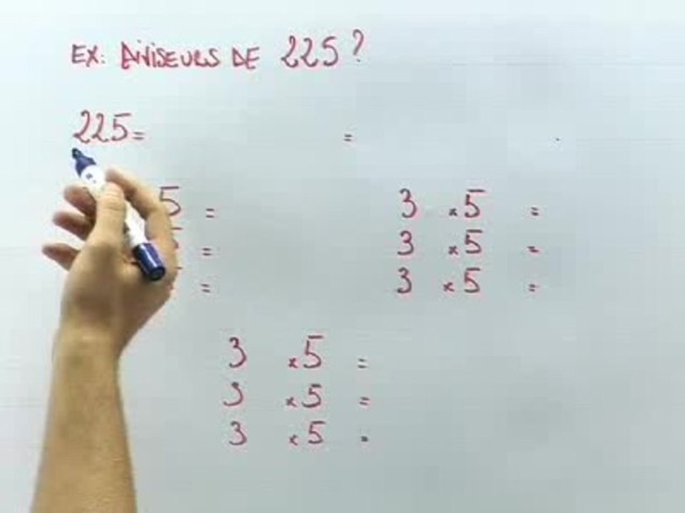 La décomposition en facteurs premiers - Exemple