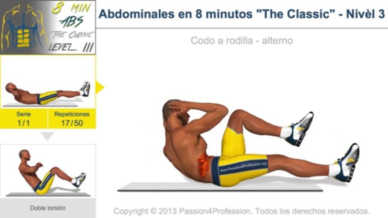 Abdominales en 8 minutos "The Classic" - Nivèl 3