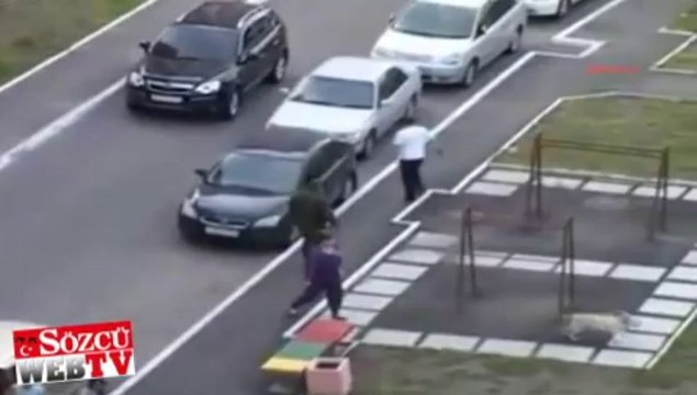 Alkollü Rus subaya mahalleli dayağı