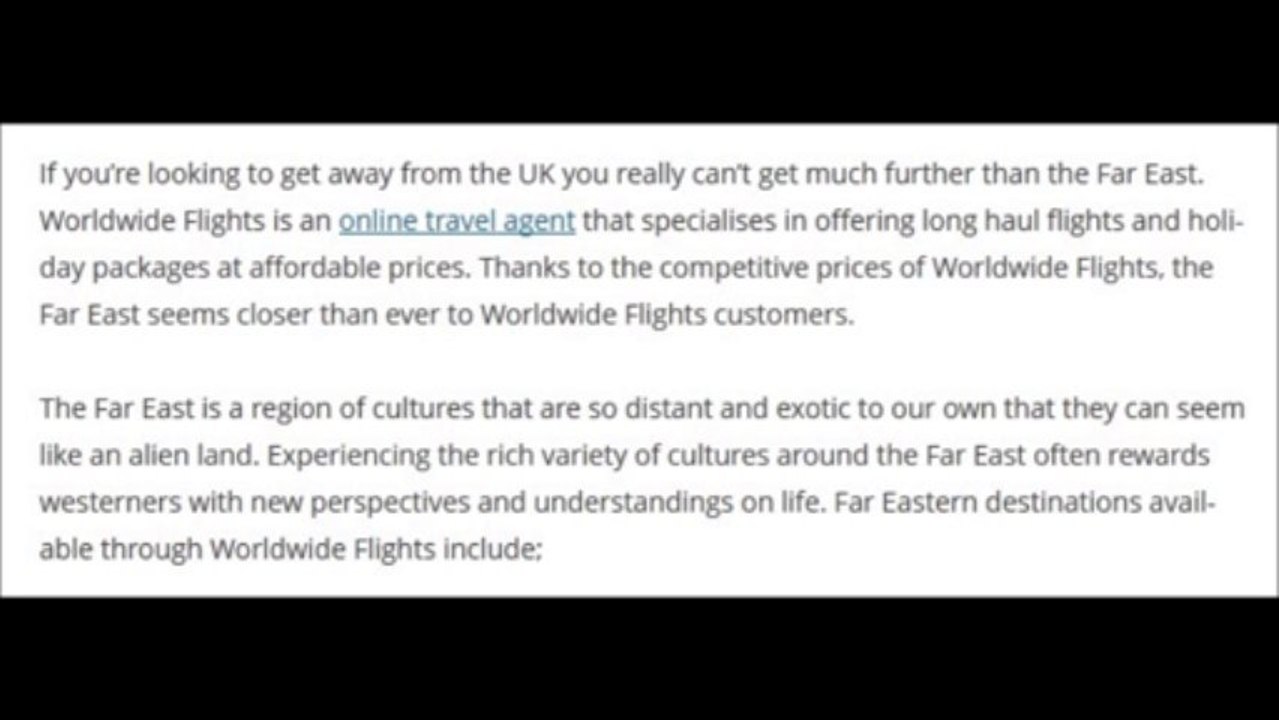 Worldwide flights - Far East getaways