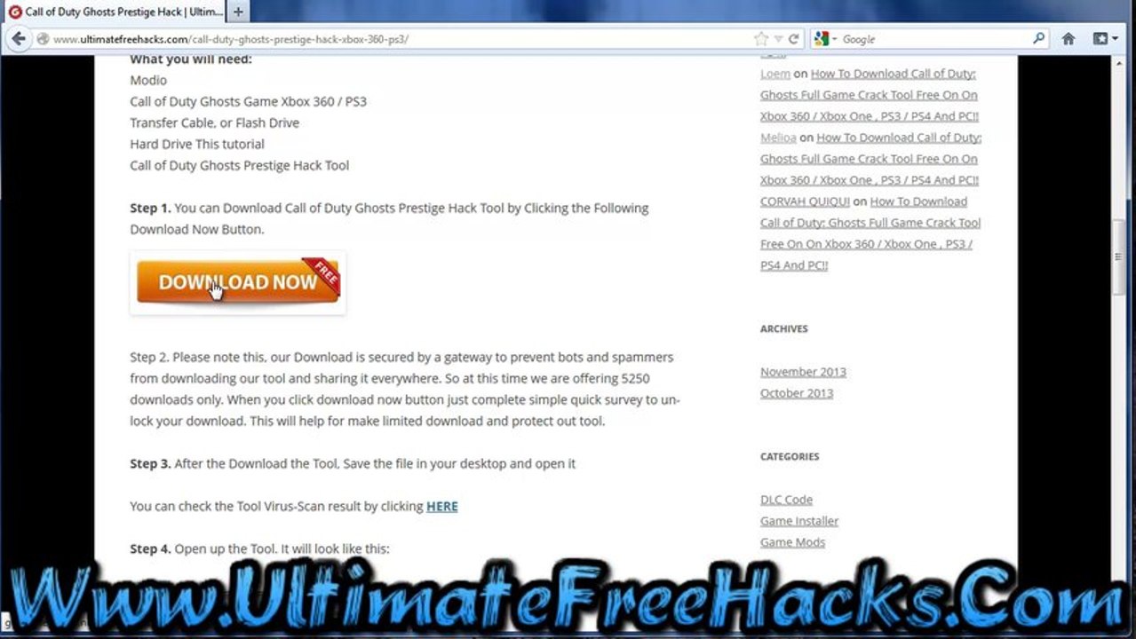 Call of Duty Ghosts Wall Hack AimBotHacks PC  PS3 Xbox3 2013