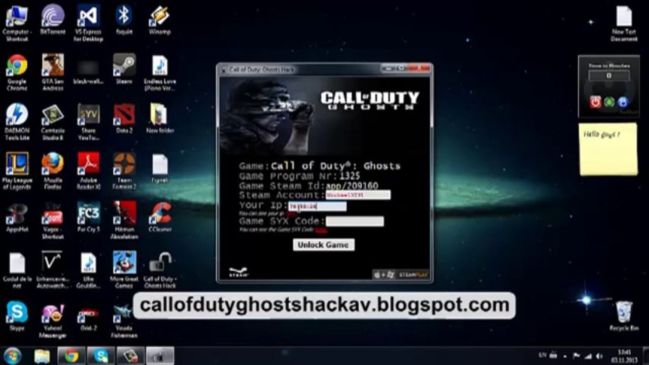 Call of Duty_ Ghosts Hack - Steam Unlock - November 2013 Updated