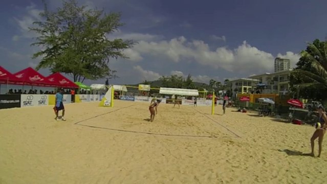 USA vs USA film 6 Day-Ross vs Carico Hugues 2/1 22-24 14-21 15-3 debut du 2ème setbeach-volley Thailande FIVB World Tour