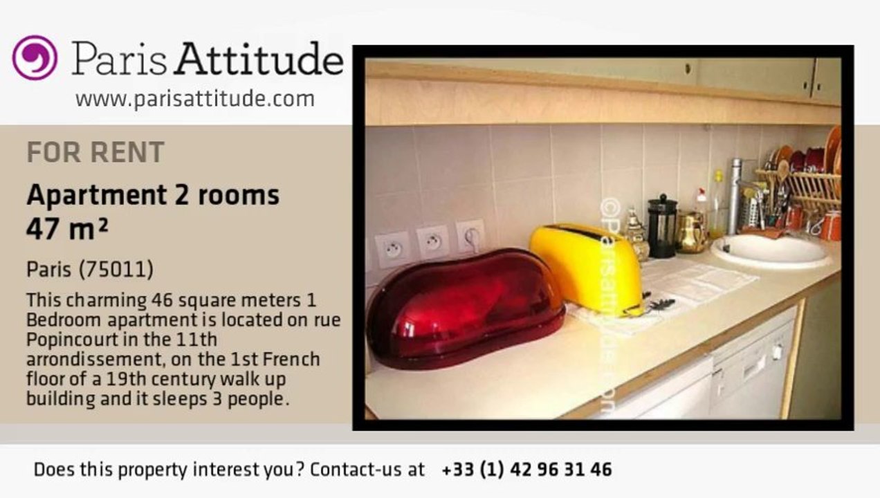 1 Bedroom Apartment for rent - Voltaire, Paris - Ref. 2362