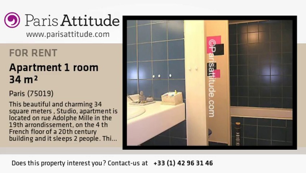 Studio Apartment for rent - Cité des Sciences/ La Villette, Paris - Ref. 6166