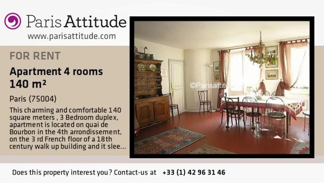 3 Bedroom Duplex for rent - Ile St Louis, Paris - Ref. 2964