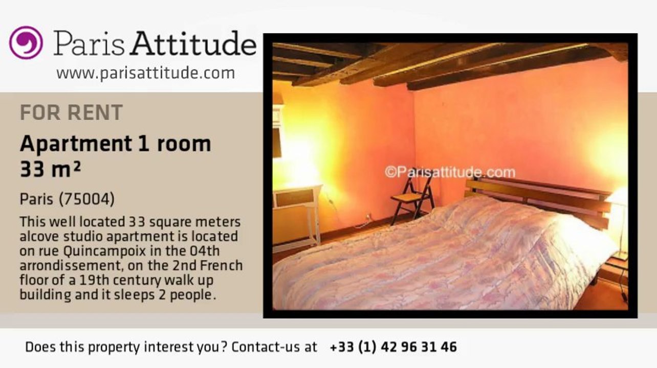 Alcove Studio Apartment for rent - Centre George Pompidou, Paris - Ref. 2587