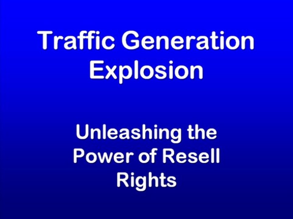 Taffic Generation technique using the power of resell rights
