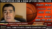 New York Knicks vs. Atlanta Hawks Pick Prediction NBA Pro Basketball Odds Preview 11-16-2013