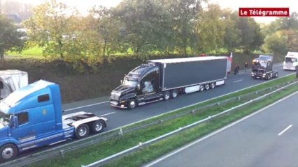 Ecotaxe. 190 camions convergent à Lanrodec (22)