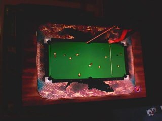 Petite démonstration de billard : Massé, Jump après contact, petite bande, doublet