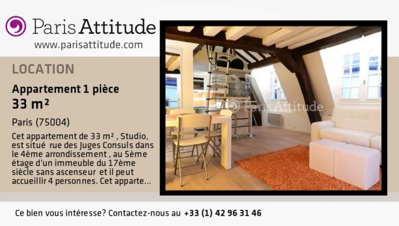 Appartement Studio à louer - Hôtel de Ville, Paris - Ref. 8074