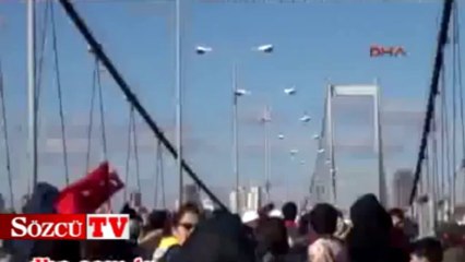 Köprü yine sallandı! İşte o anlar...