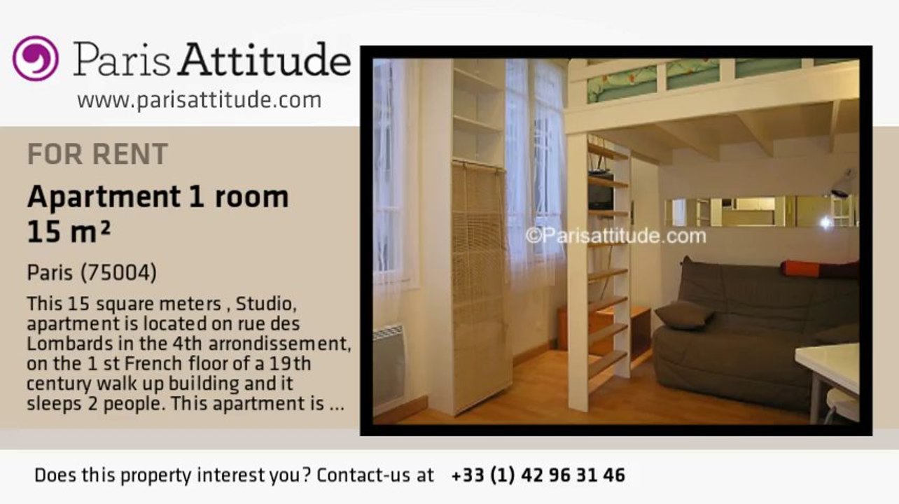 Studio Apartment for rent - Centre George Pompidou, Paris - Ref. 5227