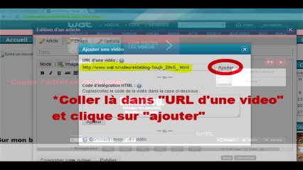 Ajouter une video sur son blog Eklablog