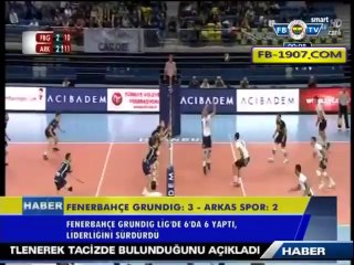 16 Kasım 2013 Fenerbahçe Grundig 3-2 Arkasspor Maçı Özeti