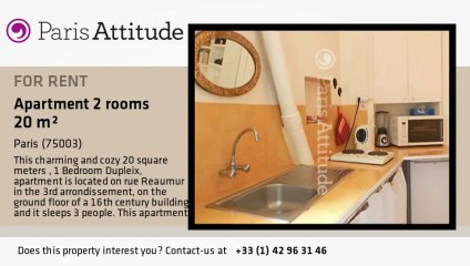 1 Bedroom Duplex for rent - Arts et Métier, Paris - Ref. 8513