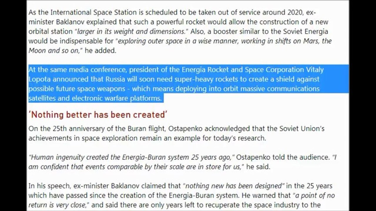 ALERT NEWS Russia starts ambitious super heavy space rocket project.