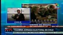 Culmina jornada electoral en Chile e inicia conteo de votos