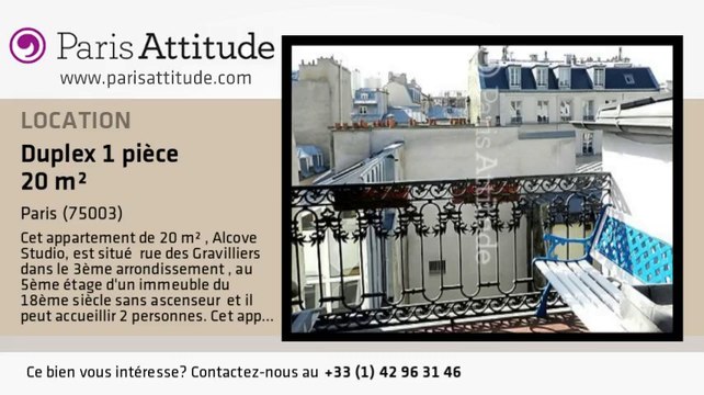 Duplex Alcove Studio à louer - Arts et Métier, Paris - Ref. 8278