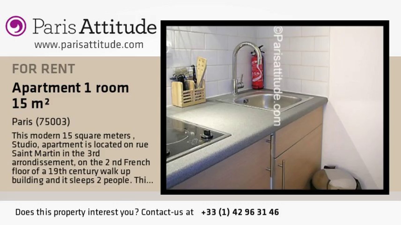 Studio Apartment for rent - Centre George Pompidou, Paris - Ref. 3033