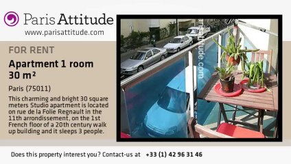 Studio Apartment for rent - Père Lachaise, Paris - Ref. 2106