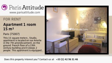 Studio Apartment for rent - Tour Eiffel, Paris - Ref. 4979