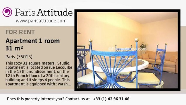 Studio Apartment for rent - Porte de Versailles, Paris - Ref. 6930