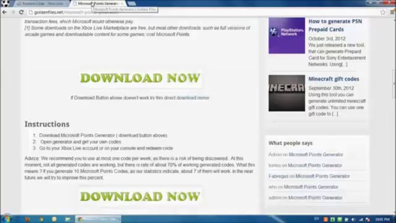 Microsoft Points For Free - Xbox 360 - WORKING IN 2013