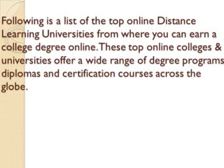 Virtual Learning Univerities