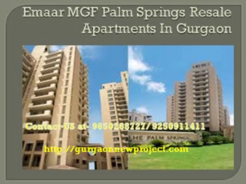 Emaar MGF Palm Springs 3 BHK Resale Apartments In Gurgaon