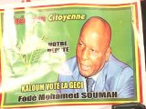 kadija Baldé, Garnet et le Pt de la GéCi Fodé Mohamed Soumah dans le Journal de Campagne lors des élections Législatives du 28 septembre 2013 en Guinée