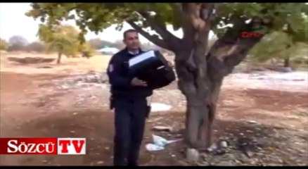 Ağaç dallarındaki yazıcı. bomba korkusu yaşattı