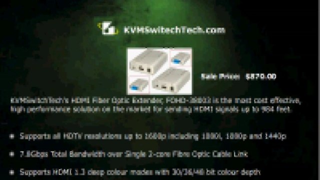 KVMSwitchTech HDMI over Fiber Optic Extender up to 984 ft