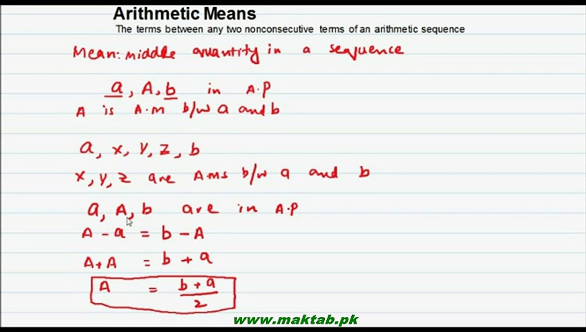 define arithmetic mean class 11