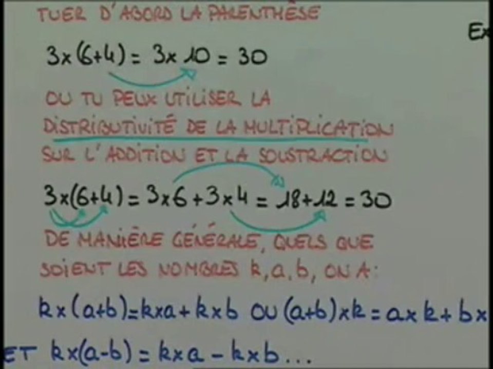 Calculer plus rapidement avec la distributivité