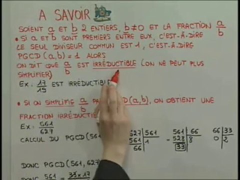 Simplifier les fractions à l'aide du PGCD