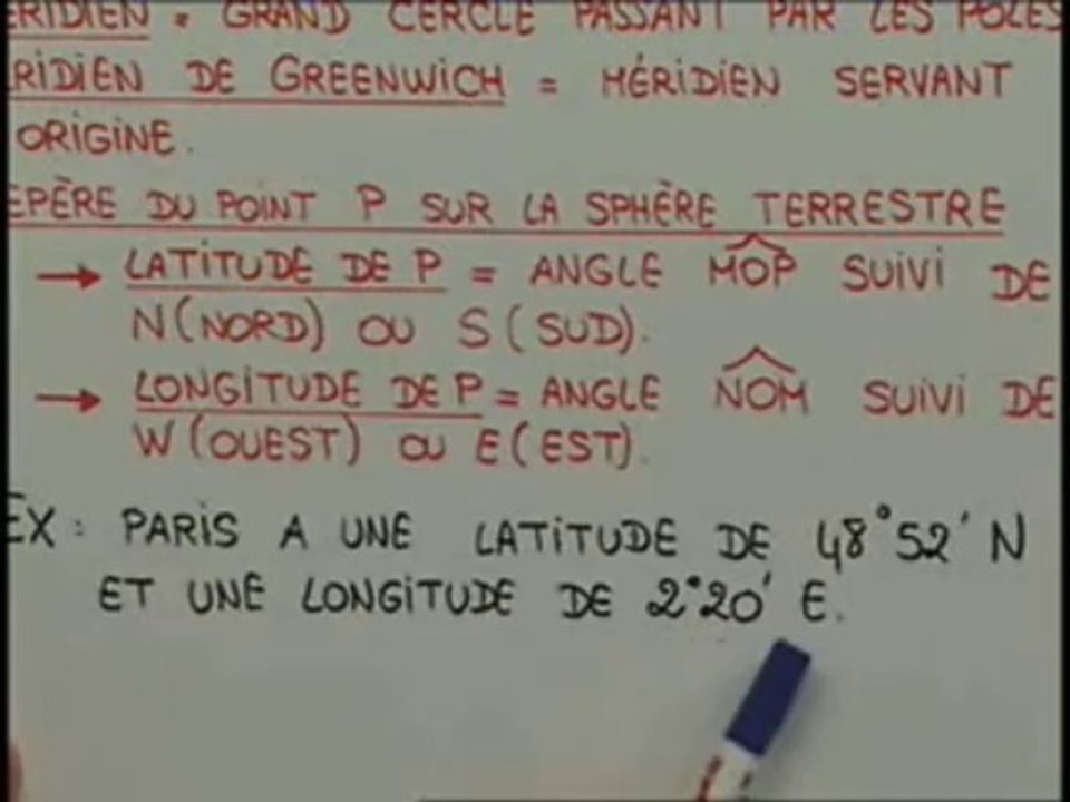 La latitude et la longitude