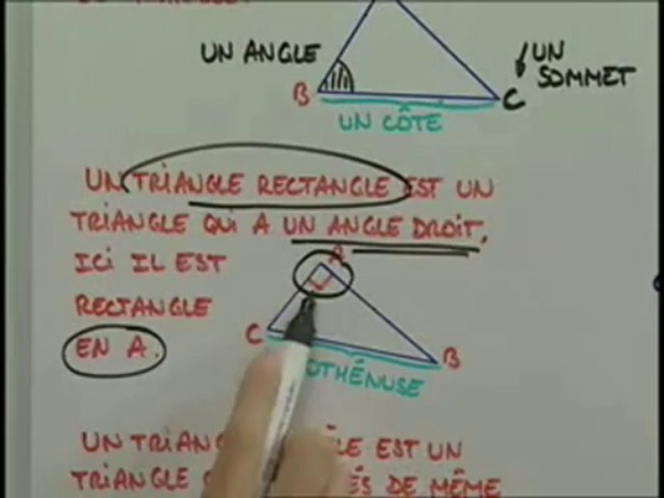 Les triangles rectangles, isocèles et équilatéraux