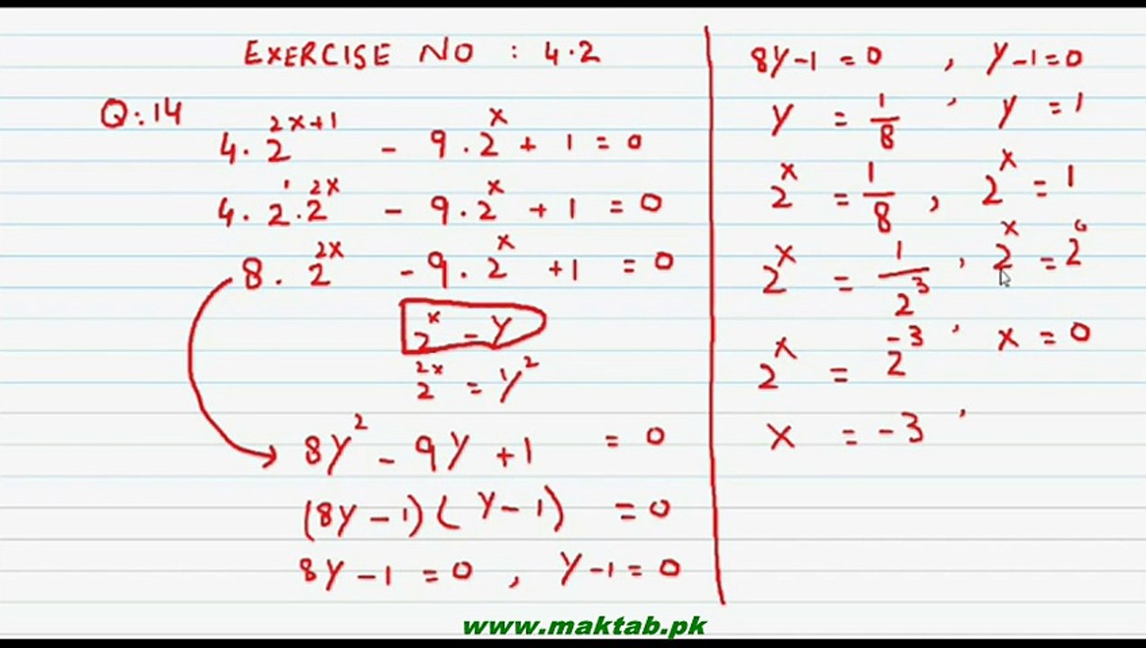FSc Math Book1, CH 4, LEC 9: Ex 4.2 (Part 2)