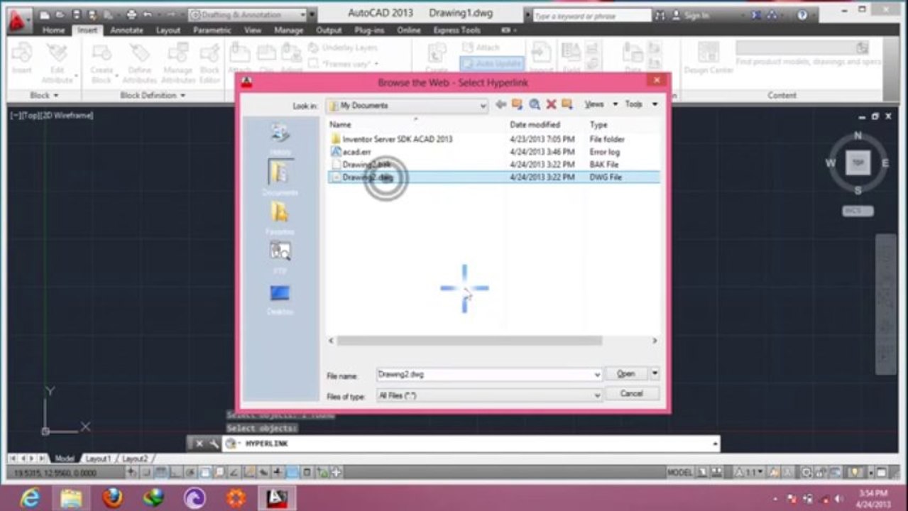 Autocad 2013 tutorial  hyper link in hindi Urdu (34-50) By MNRAQ