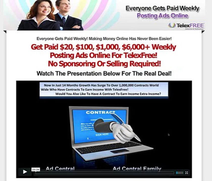 Get a TelexFree marketing website and capture page.