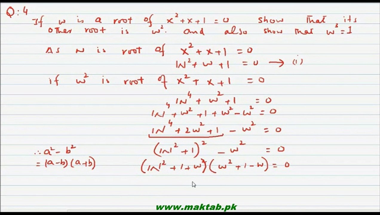 FSc Math Book1, CH 4, LEC 18: Ex 4.4 (Part 2)